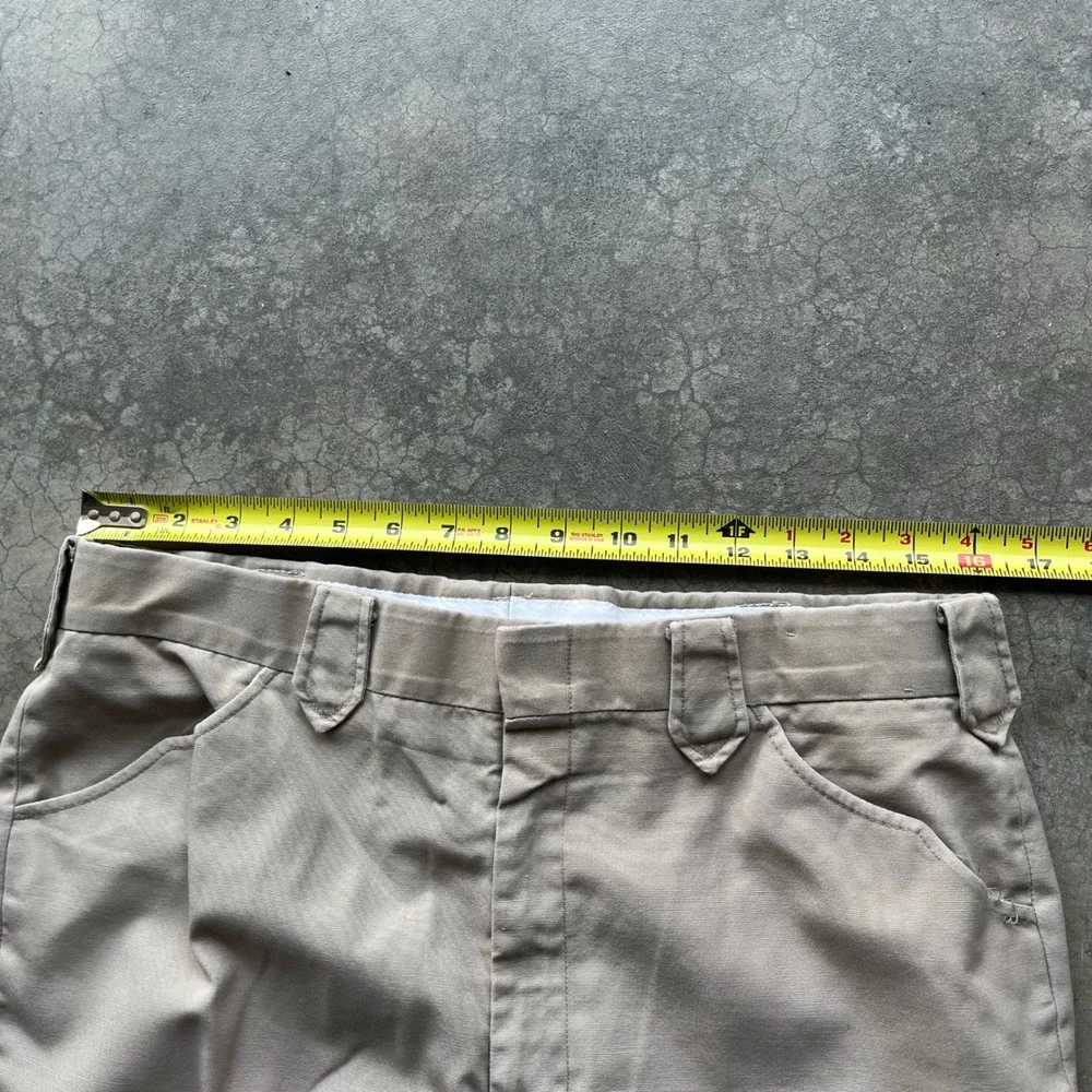Vintage Mesquite Niver Western Wear Pants Tan WideLeg Workwear Made in USA 32x26